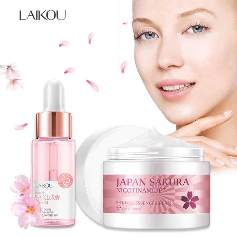 LAIKOU Sakura Serum and Collagen Face Cream Set