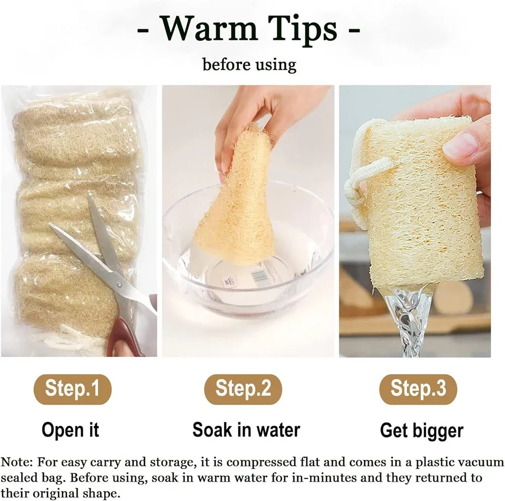 LOOFAH Brushes Bath Body Sponge Scrubber